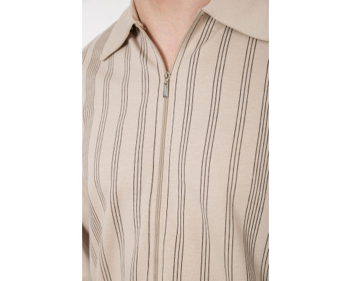 Кофта чоловіча на блискавці в смужку, колір світло-бежевий, 238R123