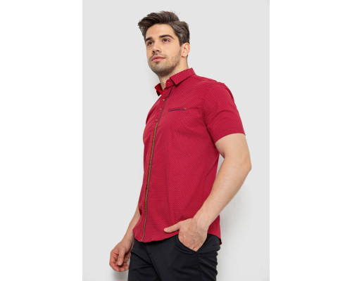 Сорочка чоловіча з принтом, колір бордовий, 214R7017