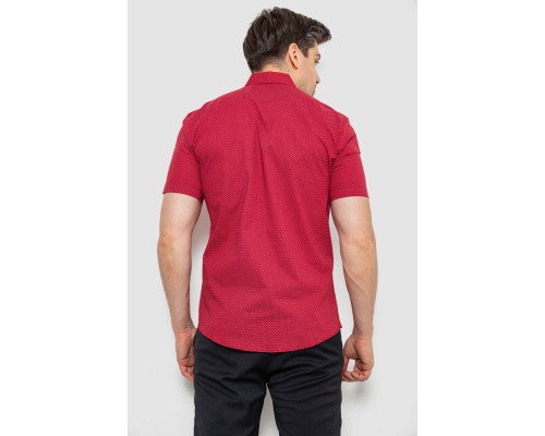 Сорочка чоловіча з принтом, колір бордовий, 214R7017