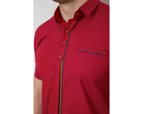 Сорочка чоловіча з принтом, колір бордовий, 214R7017