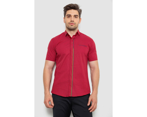 Сорочка чоловіча з принтом, колір бордовий, 214R7017