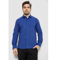 Сорочка чоловіча однотонна з принтом, колір електрик, 186R6918-1