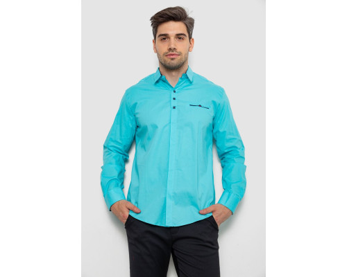 Сорочка чоловіча, колір бірюзовий, 214R7114