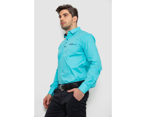 Сорочка чоловіча, колір бірюзовий, 214R7114