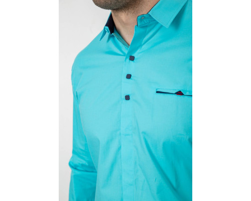 Сорочка чоловіча, колір бірюзовий, 214R7114