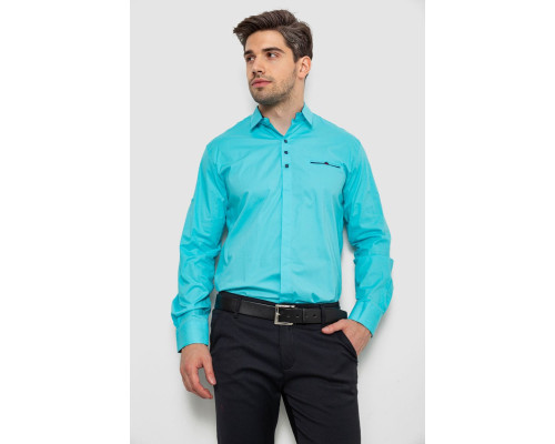 Сорочка чоловіча, колір бірюзовий, 214R7114