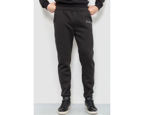 Спорт чоловічі штани на флісі, колір чорний, 238R56910