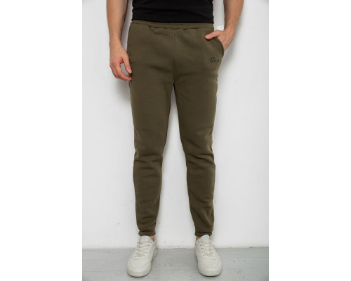 Спорт чоловічі штани на флісі, колір зелений, 238R56910