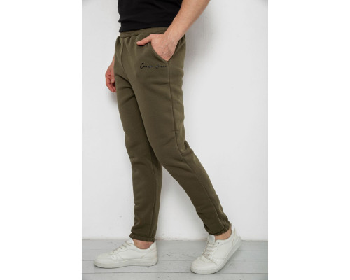 Спорт чоловічі штани на флісі, колір зелений, 238R56910