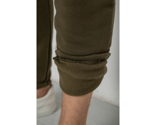 Спорт чоловічі штани на флісі, колір зелений, 238R56910