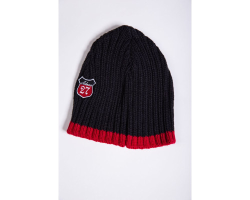 Чоловіча шапка, чорно-червоного кольору, 167R7785