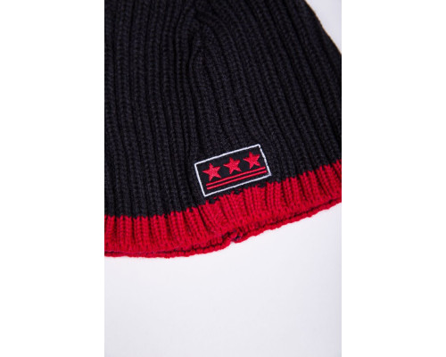 Чоловіча шапка, чорно-червоного кольору, 167R7785
