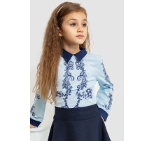 Блузка ошатна для дівчаток, колір синьо-блакитний, 172R026