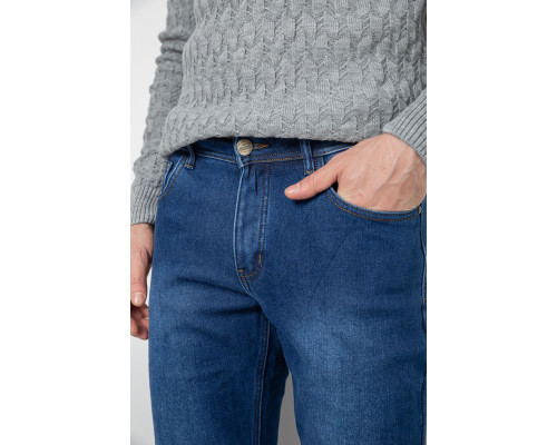 Джинси чоловічі на флісі, колір синій, 254R2408
