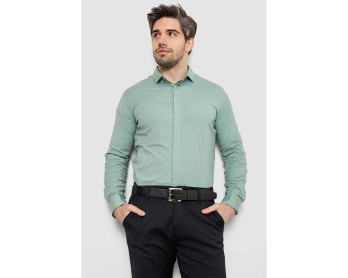 Сорочка чоловіча однотонна, колір оливковий, 186R2100