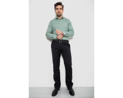 Сорочка чоловіча однотонна, колір оливковий, 186R2100