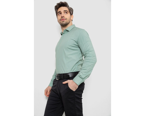 Сорочка чоловіча однотонна, колір оливковий, 186R2100