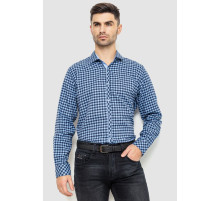 Сорочка чоловіча в клітинку байкова, колір синьо-блакитний, 214R16-33-164