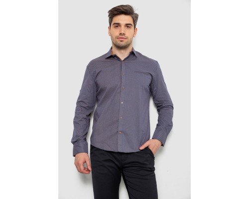 Сорочка чоловіча з принтом, колір синій, 214R7044