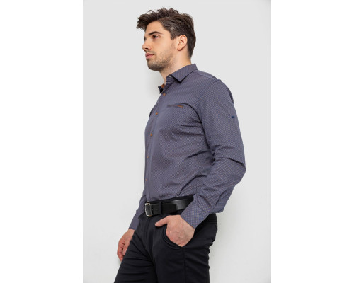 Сорочка чоловіча з принтом, колір синій, 214R7044