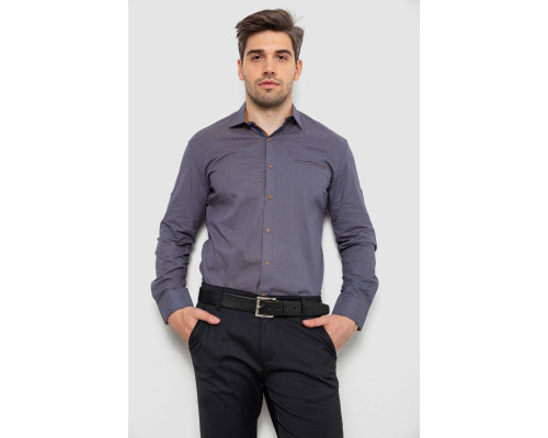 Сорочка чоловіча з принтом, колір синій, 214R7044