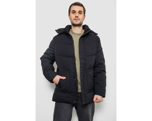 Куртка чоловіча зимова подовжена, колір чорний, 241R2022-21