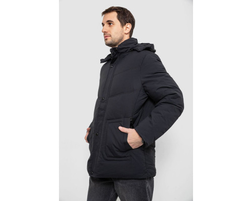 Куртка чоловіча зимова подовжена, колір чорний, 241R2022-21