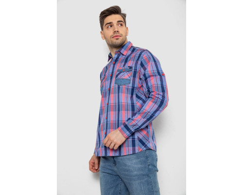 Сорочка чоловіча в клітинку, колір блакитний, 214R0746