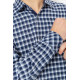 Сорочка чоловіча в клітинку байкова, колір синьо-сірий, 214R115-35-195