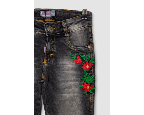 Джинси для дівчаток, колір чорний, 247R3806