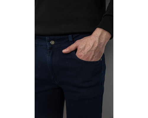 Джинси чоловічі однотонні Straight, колір синій, 244R1048