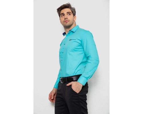 Сорочка чоловіча, колір бірюзовий, 214R7008