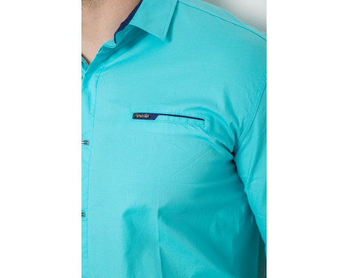 Сорочка чоловіча, колір бірюзовий, 214R7008