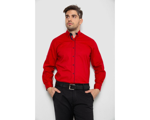 Сорочка чоловіча з принтом, колір червоний, 214R16111-1