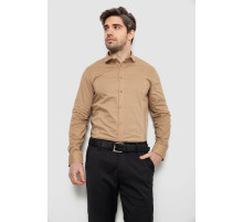 Сорочка чоловіча однотонна, колір бежевий, 186R2013