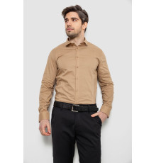 Сорочка чоловіча однотонна, колір бежевий, 186R2013