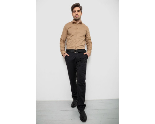 Сорочка чоловіча однотонна, колір бежевий, 186R2013