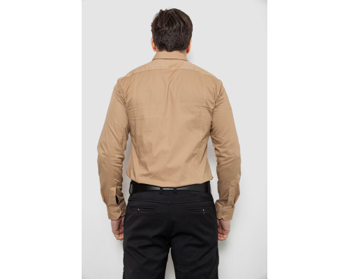 Сорочка чоловіча однотонна, колір бежевий, 186R2013
