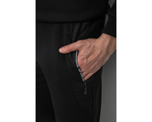 Спортивні штани чоловічі на флісі, колір чорний, 244R6120