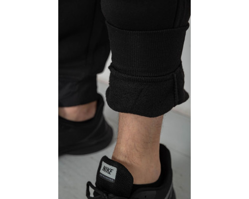 Спортивні штани чоловічі на флісі, колір чорний, 244R6120