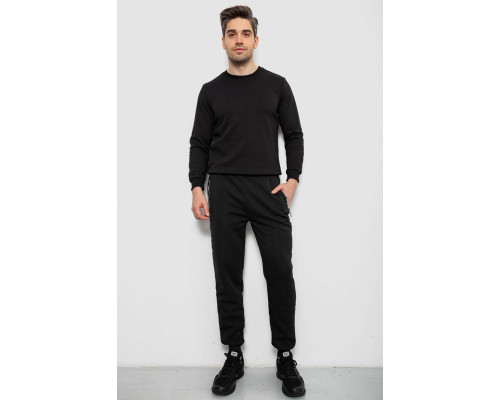 Спортивні штани чоловічі на флісі, колір чорний, 244R6120