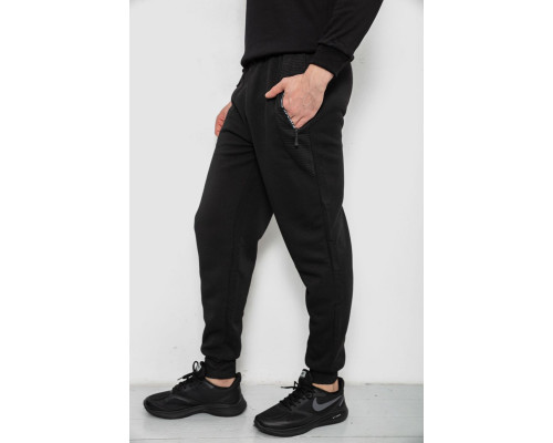 Спортивні штани чоловічі на флісі, колір чорний, 244R6120