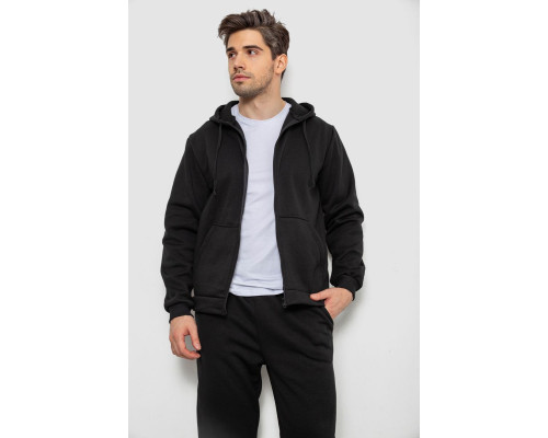 Спортивний костюм чоловічий на флісі, колір чорний, 238R58692