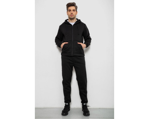 Спортивний костюм чоловічий на флісі, колір чорний, 238R58692