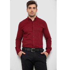 Сорочка чоловіча з принтом, колір бордовий, 214R7365