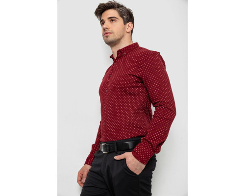Сорочка чоловіча з принтом, колір бордовий, 214R7365