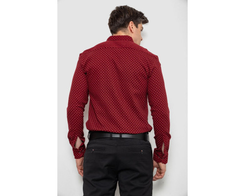 Сорочка чоловіча з принтом, колір бордовий, 214R7365