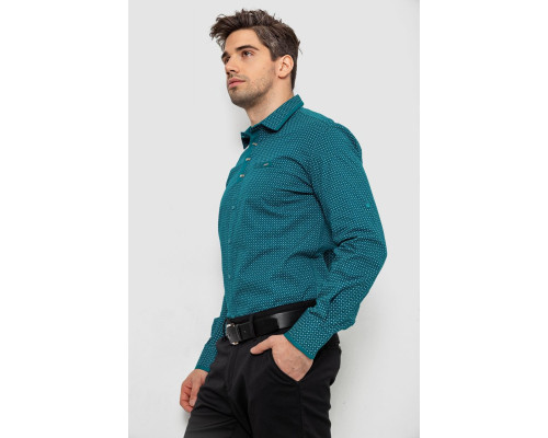 Сорочка чоловіча з принтом, колір зелений, 214R7467