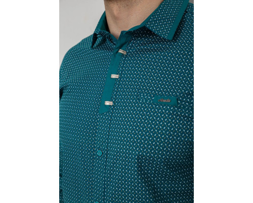 Сорочка чоловіча з принтом, колір зелений, 214R7467