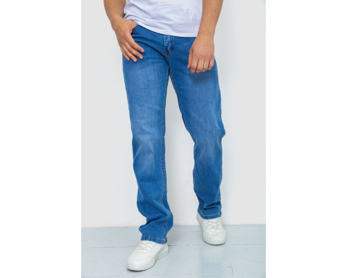 Джинси чоловічі з потертостями, колір блакитний, 244R22-784